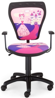 Różowe krzesło biurowe MINISTYLE Black PRINCESS NS
