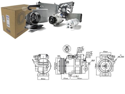 КОМПРЕСОР КОНДИЦІОНЕРА VS-18 ДІАМЕТР КОЛЕСА PASOWEGO 119MM 12V HYUNDAI