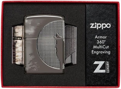 WRO zapalniczka Zippo 49353 Wolf Design ORYGINALNA Armor srebrna grawer