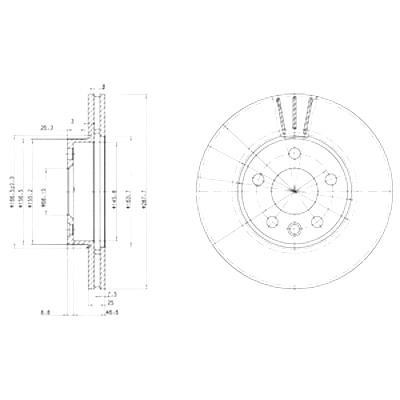 DRIVE+ DISCOS DE FRENADO 2 PIEZAS PARTE DELANTERA VOLKSWAGEN SHARAN VAN 1.9D 96-03  