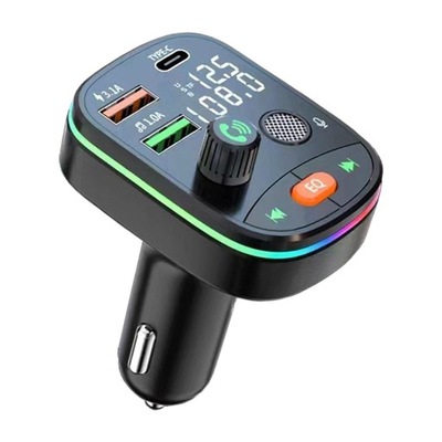 BLUETOOTH FM CAR ADAPTADOR EASY TO USE COLORFUL  