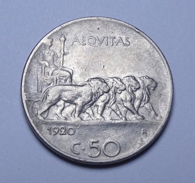 Włochy 50 centesimi 1920r.