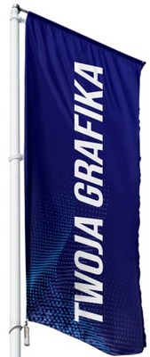 Flaga reklamowa 350x120cm firmowa Nadruk + Logo