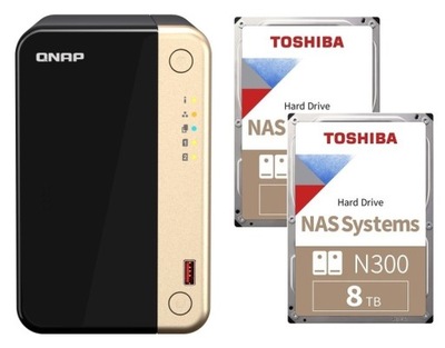 Serwer plików NAS QNAP TS-264-8G + 2x 8TB Toshiba