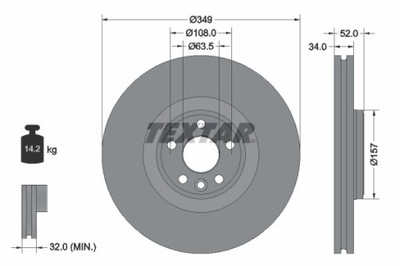 2 PIEZAS DISCO DE FRENADO LAND ROVER PARTE DELANTERA DISCOVERY/RANGE ROVER 2,0-2,2 D 4X4 14  