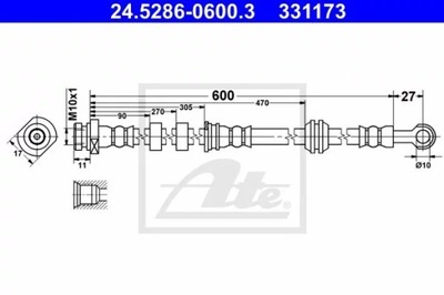 CABLE DE FRENADO FLEXIBLES PEUGEOT 4007 0 ATE  