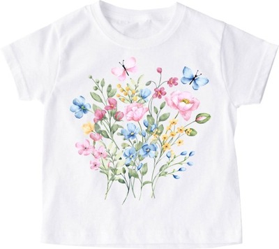 Koszulka dziecięca w kwiatki dla dziewczynki roz 92