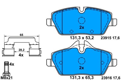 ATE TRINKELĖS STABDŽIŲ PRIEK. BMW 2 F45 MINI F55 F56 F57 CLUBMAN F54 