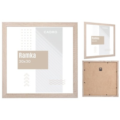 RAMKA 30x30 RAMKI NA ZDJĘCIA SONOMA JASNA RAMA KWADRATOWA MDF ZDJĘĆ CADRO