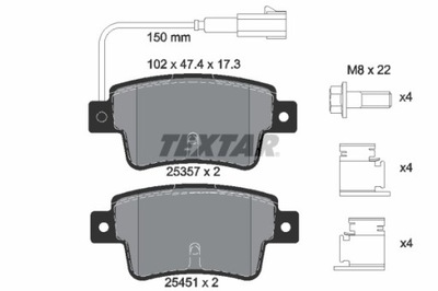 КОЛОДКИ ТОРМОЗНЫЕ FIAT ЗАД PUNTO 1,4 12- Z ДАТЧИКОМ 2535701