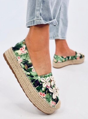 Espadryle z muszelkami ELIF GREEN 38