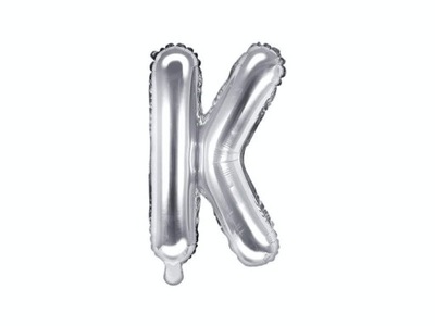 Balon foliowy Litera K 35cm – srebrna