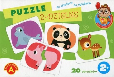 Puzzle 2-dzielne. Sówka Mądra Główka