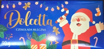 Czekolada Mleczna Świąteczna Dolcetta 90g