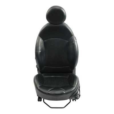 Mini r56 сиденье sport левый перед кожа punch czarna карбон black фото №1