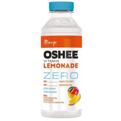 OSHEE ZERO Vitamin Lemonade napój niegazowany mango 555ml