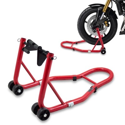 SOPORTE AL PARTE DELANTERA RUEDA PARA MOTOCYKLA MOTORU 250KG ROJO DE GOMA STOJAK  