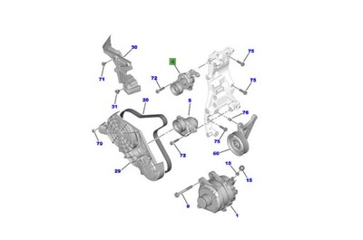 9844010980 натяжитель ролик ремень генератора 2,0 psa expert jumpy vivaro фото №1