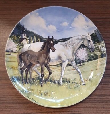 SPODE Talerz porcelanowy Koń Konie