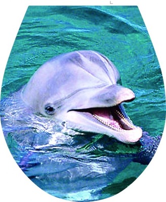 Naklejka na deskę sedesową WC ocean delfin 3D
