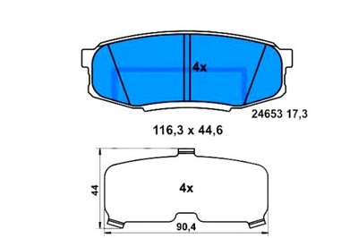 Ate 13.0460-5619.2 набір гальмівних колодок гальмівних, гальма дискові фото №1