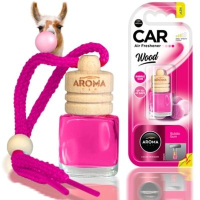 ZAPACH SAMOCHODOWY AROMA CAR WOOD 4,5ML BUBBLE GUM ZAWIESZKA ZAPACHOWA