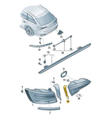 Захист заднього світло wew. ліва audi a6 c8 фото №1