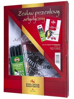 ZESTAW ARTYSTYCZNY PIÓRO DO KALIGRAFII BLOK NABOJE