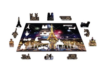Drewniane Puzzle z figurkami - Paryż nocą rozm. L, 505 elementów