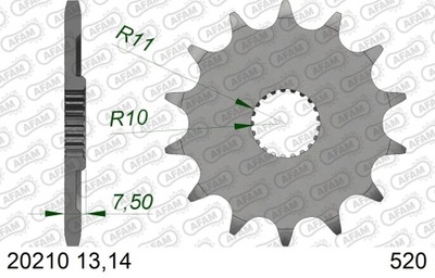 AFAM ENGRANAJE PARTE DELANTERA #520 13 DIENTES 20210-13 HM-HONDA CRE 125 R ENDURO  