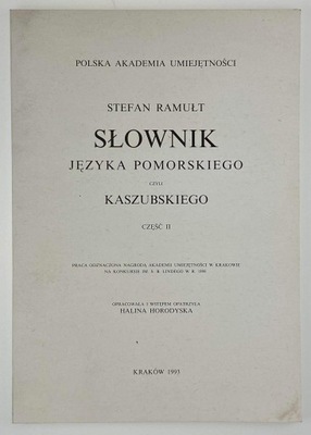 SŁOWNIK JĘZYKA POMORSKIE CZYLI KASZUBSKIEGO CZ II