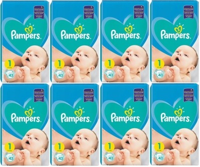 PIELUCHY PAMPERS New Baby 1 NEWBORN x 8 | 344 SZT!