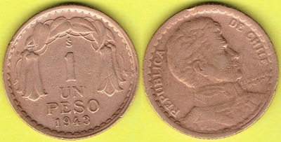 CHILE 1 PESO 1943 r.