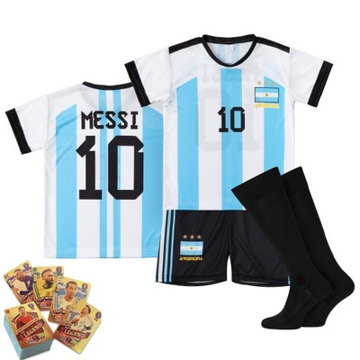 Komplet / strój piłkarski + gratis MESSI ARGENTYNA 10 rozm. 140