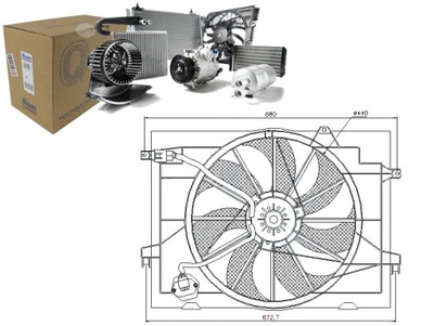 ВЕНТИЛЯТОР РАДІАТОРА (Z КОРПУСОМ) HYUNDAI TUCSON KI