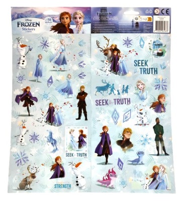 Naklejki Frozen Kraina Lodu Elza 2 arkusze 50 sztuk Nalepki Stickers ...678