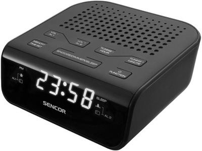 Radiobudzik Sencor SRC136B zegar budzik radio FM wyświetlacz LED