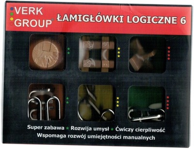 Verk Group Łamigłówki logiczne 6 puzzle dzieci 3+