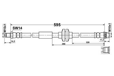 Ate шланг гальмівний гнучкий задня l/p opel movano b renault master фото №1