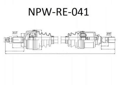 Привідний вал привідна ліва renault master fwd 2.3dci 11- фото №1