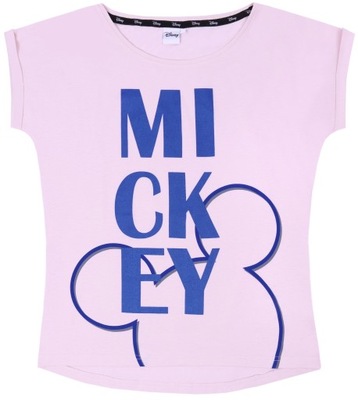 Damski t-shirt z nadrukiem, dłuższy tył MICKEY L