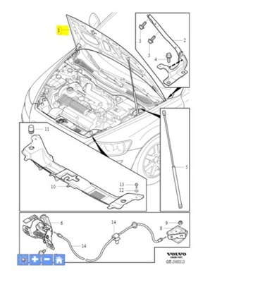 Капот крышка двигателя c30 фото №1
