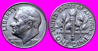 USA 10 CENTÓW 1995 D ONE DIME Roosevelta U 609