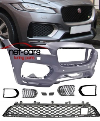 Бампер перед jaguar f - pace x761 16-20r wz r-sport s model блиск чорний фото №1