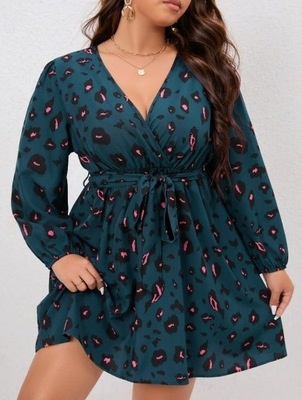 SHEIN SUKIENKA PLUS SIZE MINI NIEBIESKA 46 1VXE