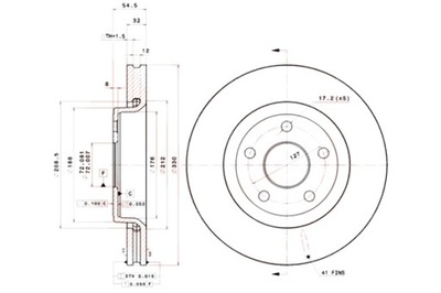 BREMBO DISCOS DE FRENADO 2 PIEZAS PARTE DELANTERA DODGE DURANGO JEEP GRAND CHEROKEE  