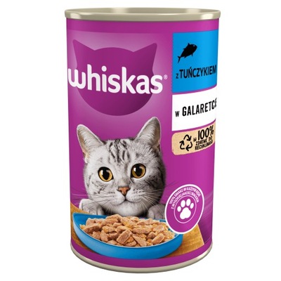 WHISKAS ADULT puszka 400g tuńczyk w galaretce