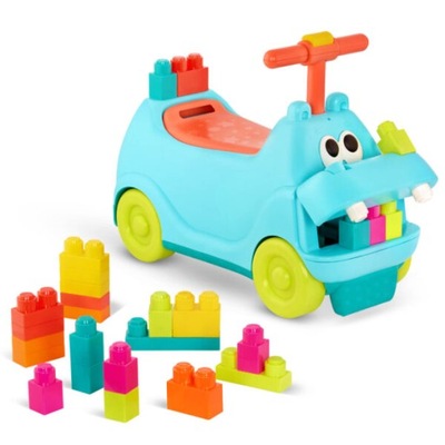 b.toys: jeździk hipopotam z klockami Hippo Ride-On