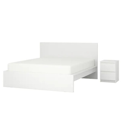 IKEA MALM Meble do sypialni kpl 2szt biały 140x200