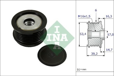 EMBRAGUE ALTERNADOR INA 535 0236 10  